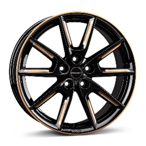 JANTE BORBET LX18 8X18 ET44 5X112 BLACK GLOSSY GOLD SPOKE RIM 57,1