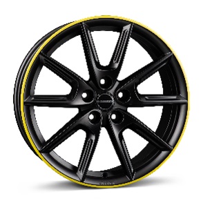 JANTE BORBET LX18 8X18 ET44 5X112 BLACK MATT RIM YELLOW 57,1